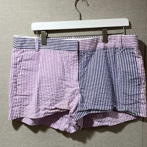 J Crew colorblock seersucker shorts